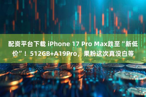配资平台下载 iPhone 17 Pro Max跌至“新低价”！512GB+A19Pro，果粉这次真没白等